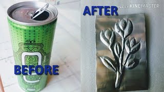 DIY Make beautiful Aluminum embossing out of old tin | Best out of waste art| Aluminum embossing