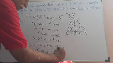 P T the least perimeter of isosceles triangle