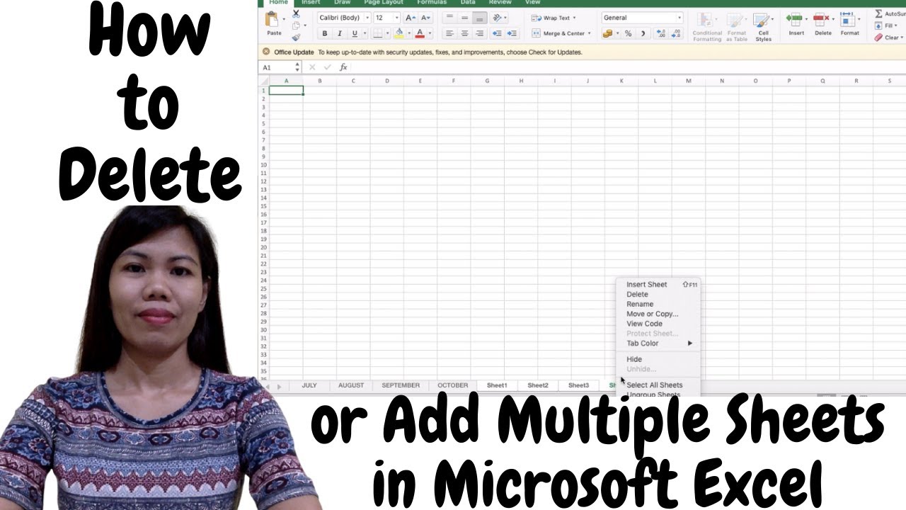 how-to-delete-and-add-multiple-sheets-in-microsoft-excel-youtube