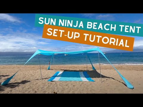Sun Ninja Beach Tent Tutorial | 8 Person | Easy Camping Maui - YouTube