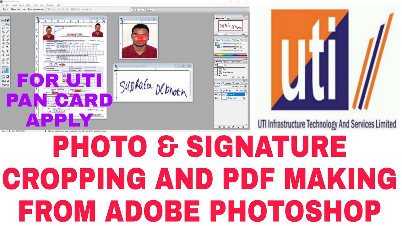 UTI PHOTO AND SIGNATURE CROPPING FROM ADOBE PHOTOSHOP / UTI PHOTO & SIGN CROPPING FULL VIDEO