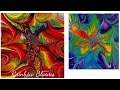 1349 rainbow modified blooms acrylic paint pouring fluid art