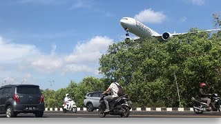 Boeing 777 Hampir Menabrak Pohon Sangat Rendah Mendarat di DPS Bandara Ngurah Rai Bali