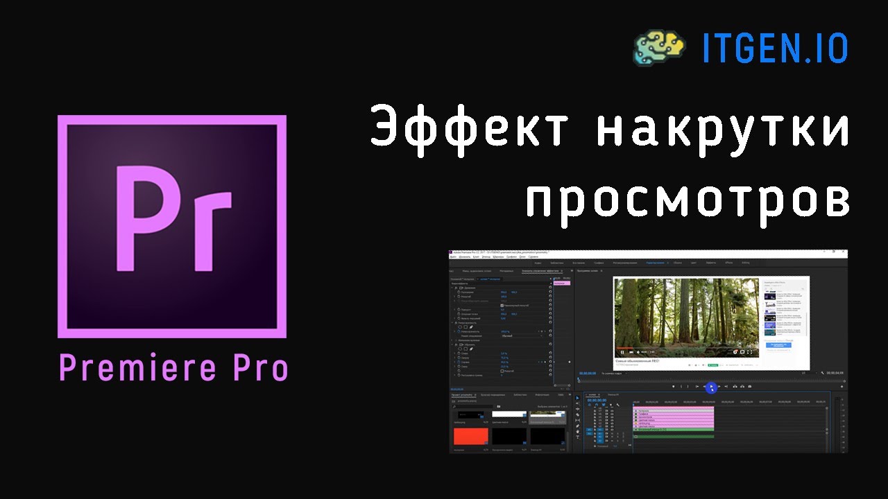 Уроки по Premiere Pro. Делаем эффект накрутки просмотров