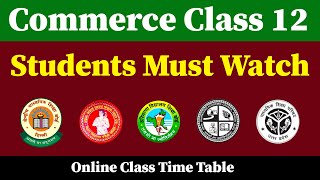 Commerce Class 12 Online Class Time Table