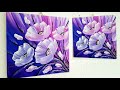 Blumen Malen Acryl Lila Rosa Weiß Anfänger - Flowers Acrylic Painting Purple Pink White Beginners