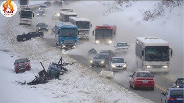 Icy Road Madness Caught on Camera - Drivers Spinning Out of Control #14