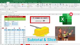 Subtotal and slicer in excel  #exceltech #illustration