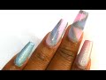 DIP POWDER NAILS | Pastel Color Blocking & Holo Bubble Nail | Revel Nail