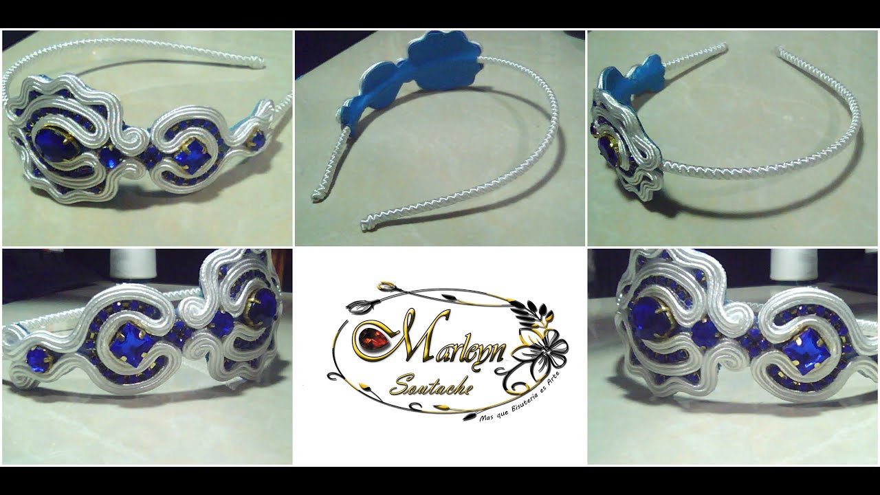 DIY Spanish and English tutorial paso a paso diadema con aplique de soutache