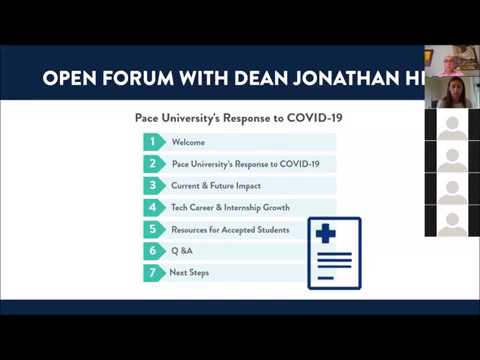 Accepted Student Webinar: Pace University, Seidenberg, and COVID-19