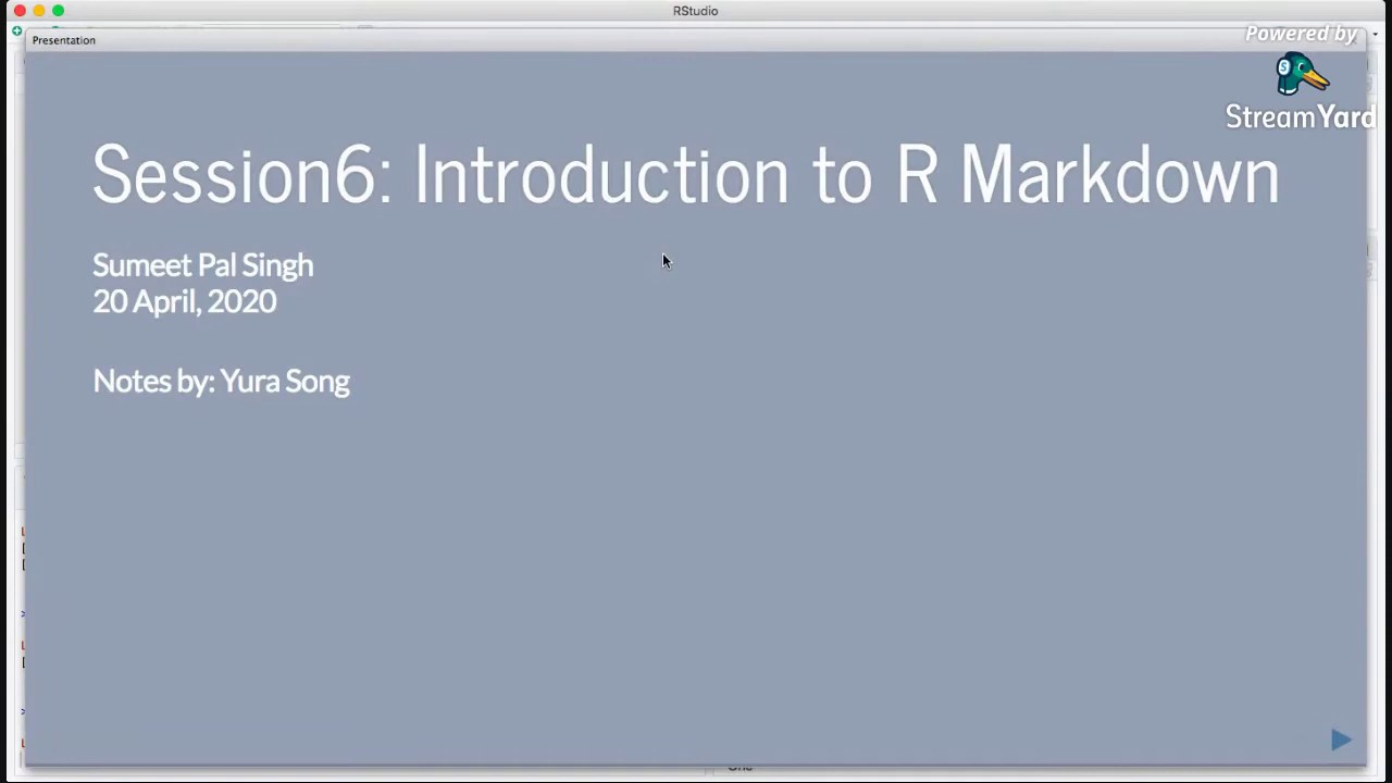 R Course, Session 6: Introduction to R Markdown - YouTube