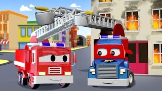 Carl Transform and the Fire Truck in Car City | Trucks cartoon for kids