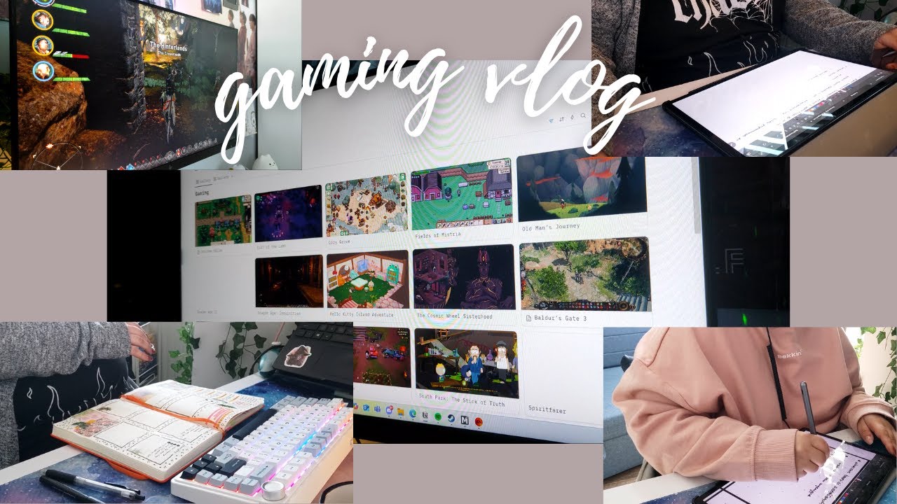 cozy vlog 2 | Notion gaming setup, studying, playing underrated Bioware games
