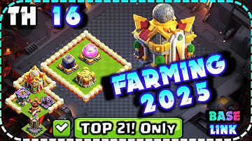 COC TH16 FARMING BASE 2025 anti Dark Elixir, Gold and Elixir! Best TH16 Farm Base Link