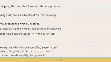 Efficiently Skip Iterated Rows While Retrieving New Ones in C#  LINQ