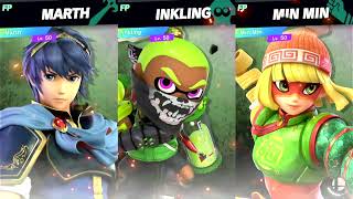 Super Smash Bros Ultimate Amiibo Fights – 11pm Finals Marth vs Inkling vs Min Min