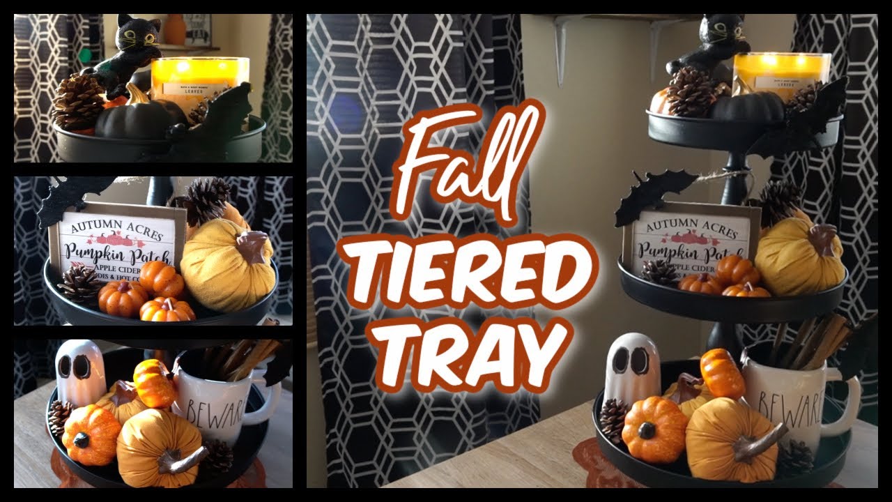 FALL TIERED TRAY DECOR 2021 || HOW TO STYLE A FALL TIERED TRAY || FALL DECOR 2021