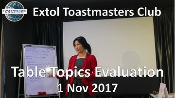 Extol TM Table Topics Evaluation 011117