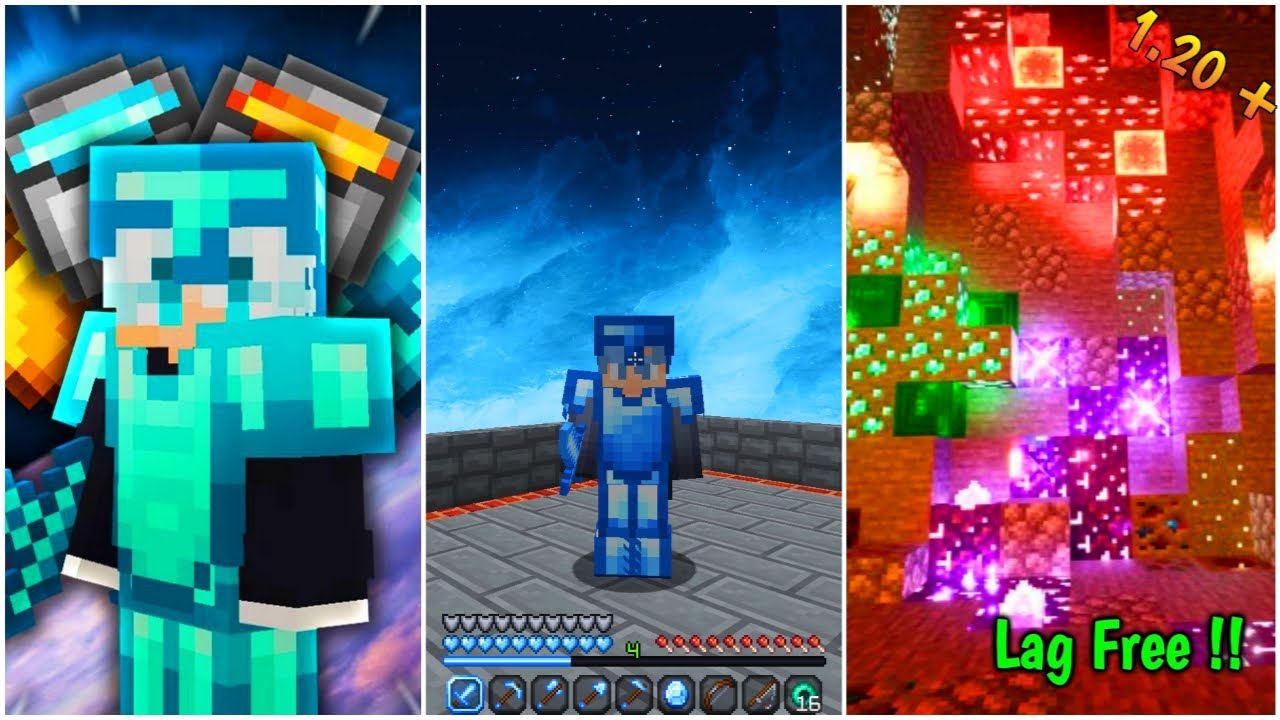 😯 Top 3 PvP Best Texture Pack For Minecraft PE 1.20 || PVP Texture For ...
