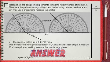 Q 07 .... L4 (Light Refraction) .... Ch 5 Waves IGCSE past papers ..... (refraction experiment)