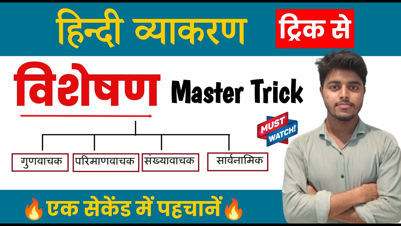 विशेषण हिंदी व्याकरण | Visheshan Hindi Grammar | Visheshan Trick in Hindi | Visheshan Ke Prakar
