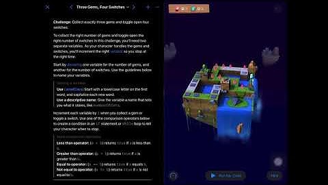 Three Gems, Four Switches on Swift Playgrounds