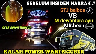 SEBELUM INSIDEN NABRAK..? aksi balapan bus stj Balboa vs m Dewantara ayu MR Bean ditol cipali