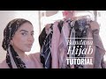 Bandana hijab tutorial  4 square silk hijab styles
