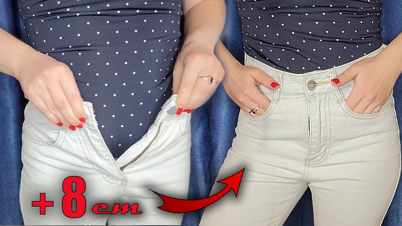 CREATIVE IDEA. How to increase the waistband of jeans by 8 cm 