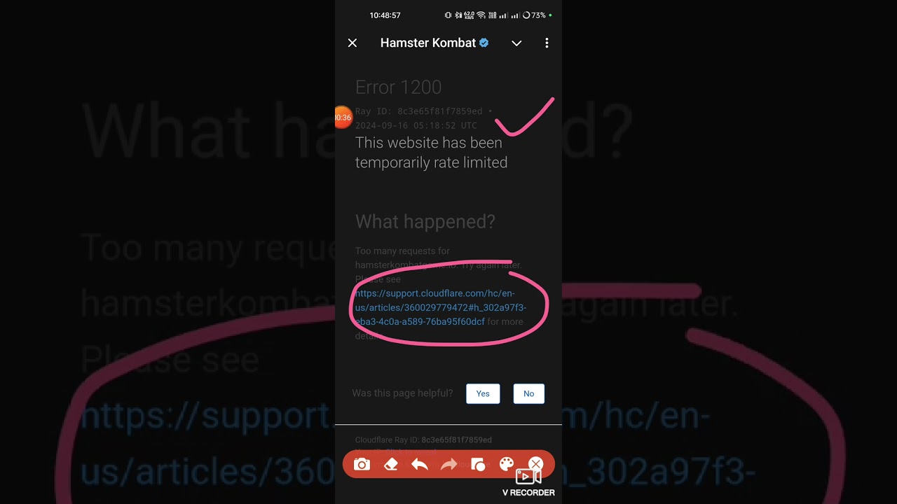 Hamster Kombat Today Opening Problem | This Website Is Temporary Rate Limited Issue 