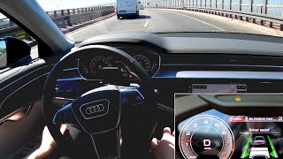 Audi A8 2022: Adaptive Cruise Assist (traffic jam, highway assist) with cruise control, active lane