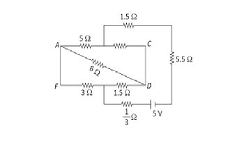 The current passing through the battery in the given circuit, is: