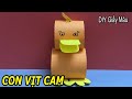 Ý TƯỞNG LÀM CON VỊT CAM BẰNG GIẤY THỦ CÔNG - INSTRUCTIONS FOR MAKING PAPER A DUCK - DIY GIẤY MÀU