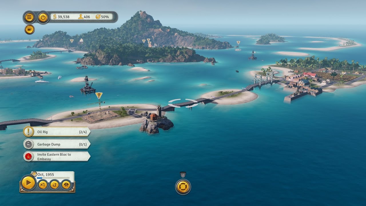 Кампания Tropico 6 (развитие туризма и строительство нефтяных вышек)
