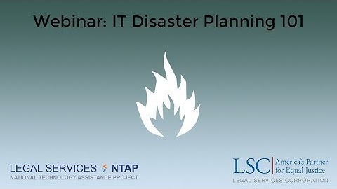 Webinar: IT Disaster Planning 101
