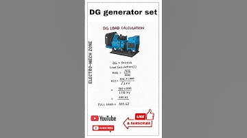 DG Generator Load Calculation #electrical #generator
