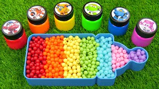 Oddly Satisfying Video l How to make Rainbow Bottle Bathtub FROM Beads AND PaintingCutting ASMR