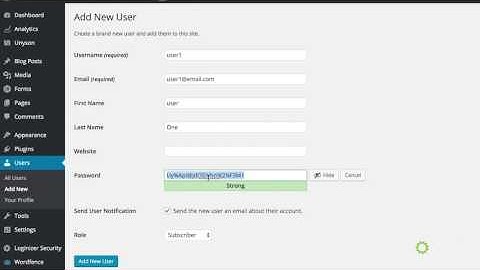 How to create a wordpress admin user