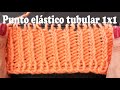 Punto elástico tubular 1x1 a dos agujas - aprender a tejer - turorial paso a paso - Ideas by Lita