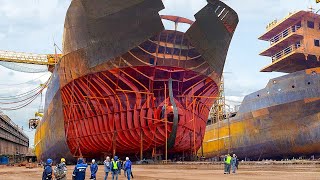 The Crazy Process of Repairing Billion $ Ships in Massive Dockyard Ship Maintenance Techniques