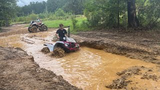 Can-ams and Hondas playing at Sabine atv park
