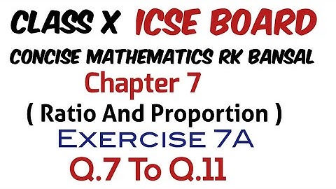 Exercise 7A Class 10 Maths ICSE Board