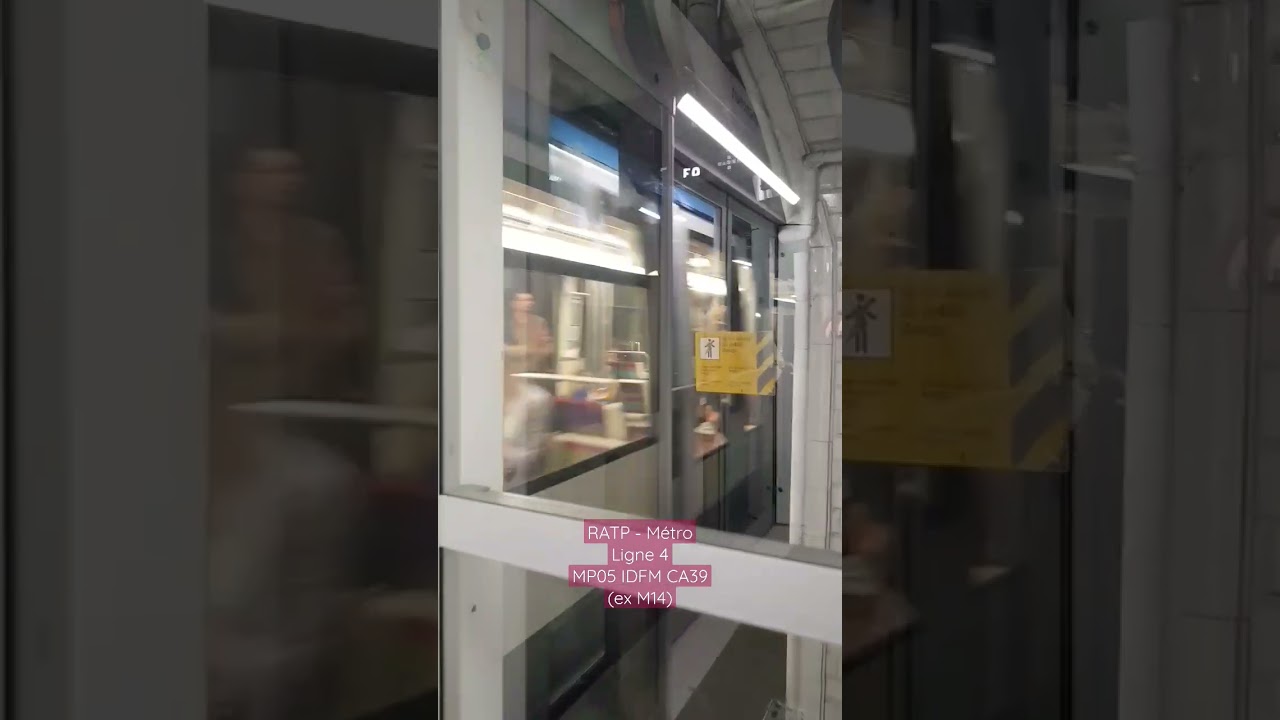 RATP: Métro 4 - Départ d'un MP05 IDFM CA39 (ex M14) à Gare du Nord