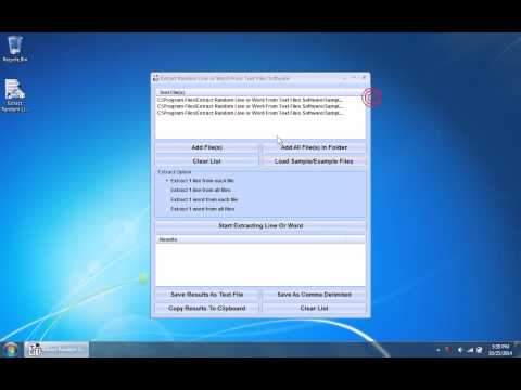 How To Use Extract Random Line or Word From Text Files Software