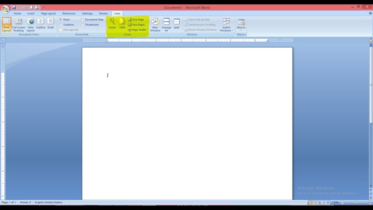 Zoom View Menu Microsoft Word - YouTube