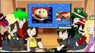 Mario characters react to smg4 Mario reacts to Nintendo memes part 3