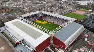 Tynecastle Park 25th February 2024 Drone footage by @colinrobinson1960 ©️
