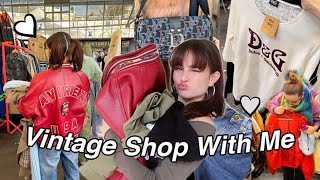 THRIFT WITH ME #1 Come Vintage Shopping With Me In London… leather jackets, dior handbags &amp; more :)