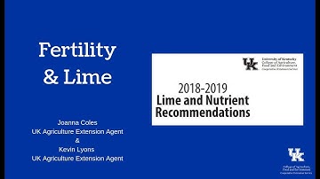 Fertility and Lime